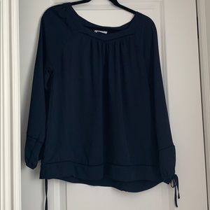 Navy blue blouse.